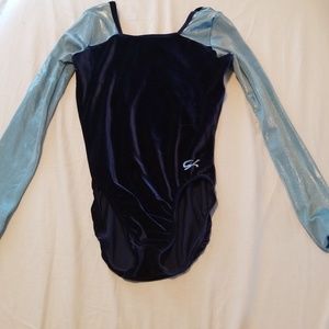 Blue long sleeve leotard